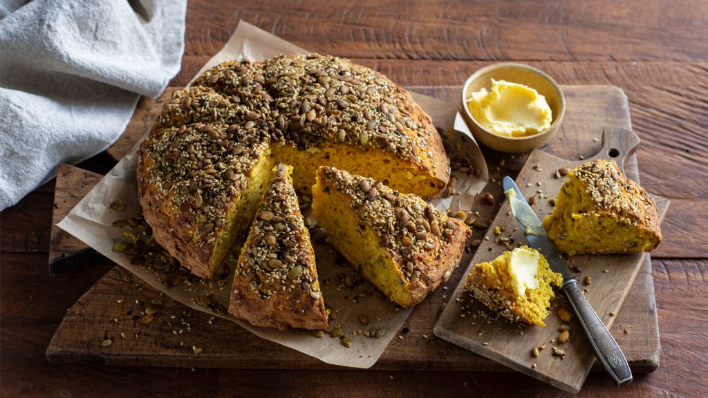 Pumpkin Damper with Australian Bush Herbs & Cheese The NEFF Kitchen